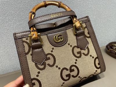 wholesale quality gucci ladies canvas bag with bamboo joint handle small