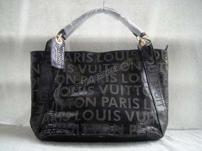 Discount Louis Vuitton Handbags Leather 95097 black Wholesale