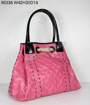 Discount Louis Vuitton Handbags Leather 95338 Rose Red Wholesale