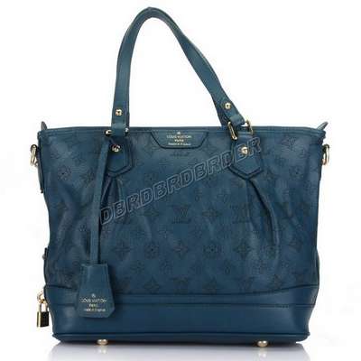 Discount Louis Vuitton Handbags Monogram Mahina M93176 dark blue Wholesale