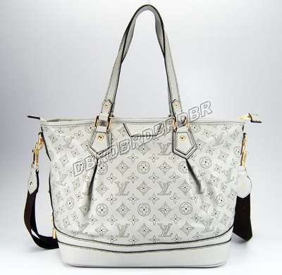 Discount Louis Vuitton Handbags Monogram Mahina M93175 beige white Wholesale