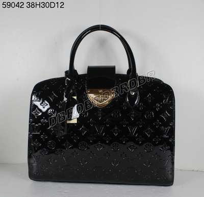 discount louis vuitton handbags monogram vernis m59042 black/gray wholesale