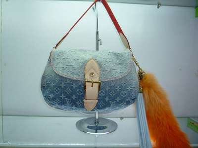 discount louis vuitton handbags monogram denim m40416 blue wholesale