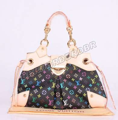 discount louis vuitton handbags monogram multicolore m40124 black pink wholesale