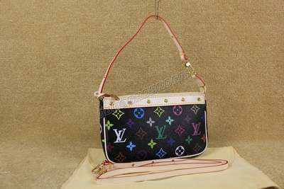 Discount Louis Vuitton Handbags Monogram Multicolore M92648 black Wholesale