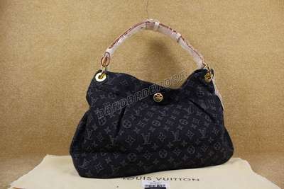 discount louis vuitton handbags monogram denim m40494 black wholesale