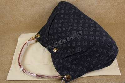 discount louis vuitton handbags monogram denim m40494 black wholesale