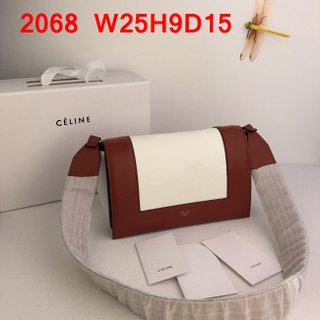 Celine 2068 messenger bag brown/white 41563